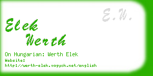 elek werth business card